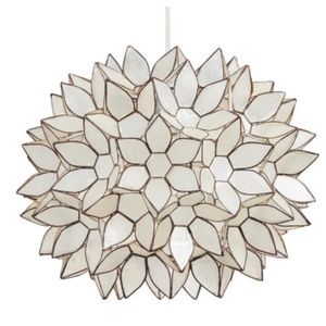 White Capiz Lotus Pendant Shade